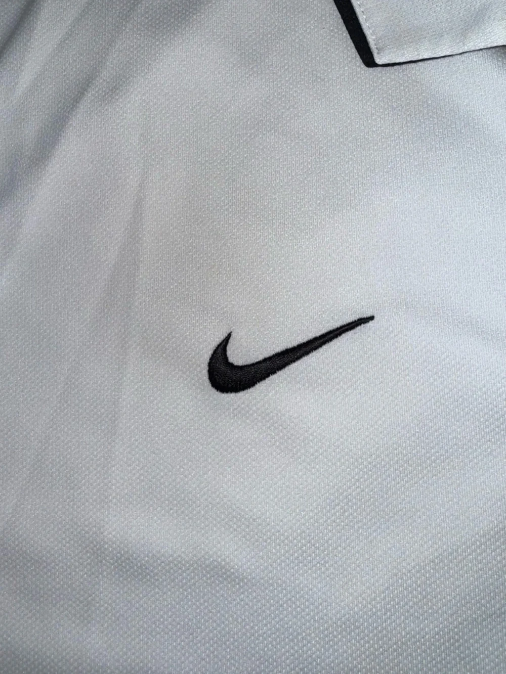 Nike Dri-Fit Mens White Performance Polo with Black Trim Swoosh Golf Size 3X